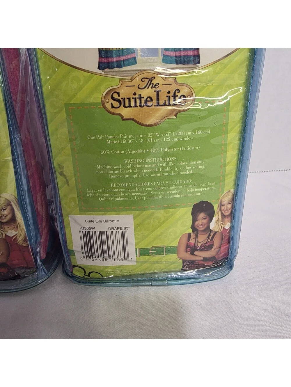 2 Disney The Suite Life of Zack & Cody Curtain Panels 63” x 82” NIP Retro 2000s
